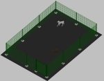 Recinto-Box Modulare Per Cani In Ferro Zincato E Verniciato Verde-Con Pali A Tassellare - cm 600x400x142h - immagine 2
