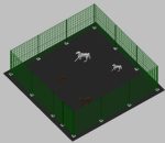 Recinto-Box Modulare Per Cani In Ferro Zincato E Verniciato Verde-Con Pali A Tassellare - cm 600x600x192h - immagine 2