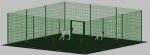 Recinto-Box Modulare Per Cani In Ferro Zincato E Verniciato Verde-Con Pali A Tassellare - cm 600x600x172h