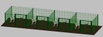 Recinto-Box Modulare Per Cani In Ferro Zincato E Verniciato Verde-Con Pali A Interrare - cm 200x200x142h(Per 4 Box)