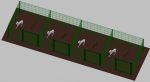 Recinto-Box Modulare Per Cani In Ferro Zincato E Verniciato Verde-Con Pali A Interrare - cm 200x200x142h(Per 4 Box) - immagine 2