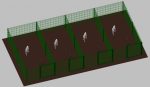 Recinto-Box Modulare Per Cani In Ferro Zincato E Verniciato Verde-Con Pali A Interrare - cm 200x400x122h(Per 4 Box)