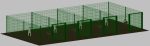 Recinto-Box Modualre Per Cani In Ferro Zincato E Verniciato Verde-Con Pali A Interrare - cm 200x400x102h(Per 4 Box)