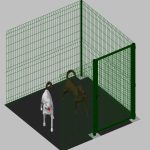Modulo Aggiuntivo cm 200x200x192h Per Recinto-Box Modulare Per Cani In Ferro Zincato E Verniciato Verde-Con Pali A Tassellare