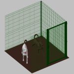 Modulo Aggiuntivo cm 200x200x172h Per Recinto-Box Modulare Per Cani In Ferro Zincato E Verniciato Verde-Con Pali A Interrare