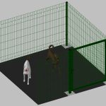 Modulo Aggiuntivo cm 200x200x122h Per Recinto-Box Modulare Per Cani In Ferro Zincato E Verniciato Verde-Con Pali A Tassellare