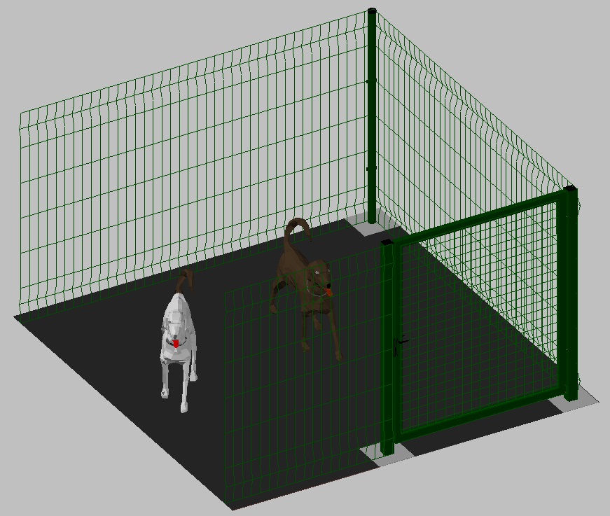 zoom_3543-0-53cfe873.jpg Modulo Aggiuntivo cm 200x200x102h Per Recinto-Box Modulare Per Cani In Ferro Zincato E Verniciato Verde-Con Pali A Tassellare - immagine 1
