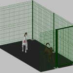 Modulo Aggiuntivo cm 200x400x192h Per Recinto-Box Modulare Per Cani In Ferro Zincato E Verniciato Verde-Con Pali A Tassellare