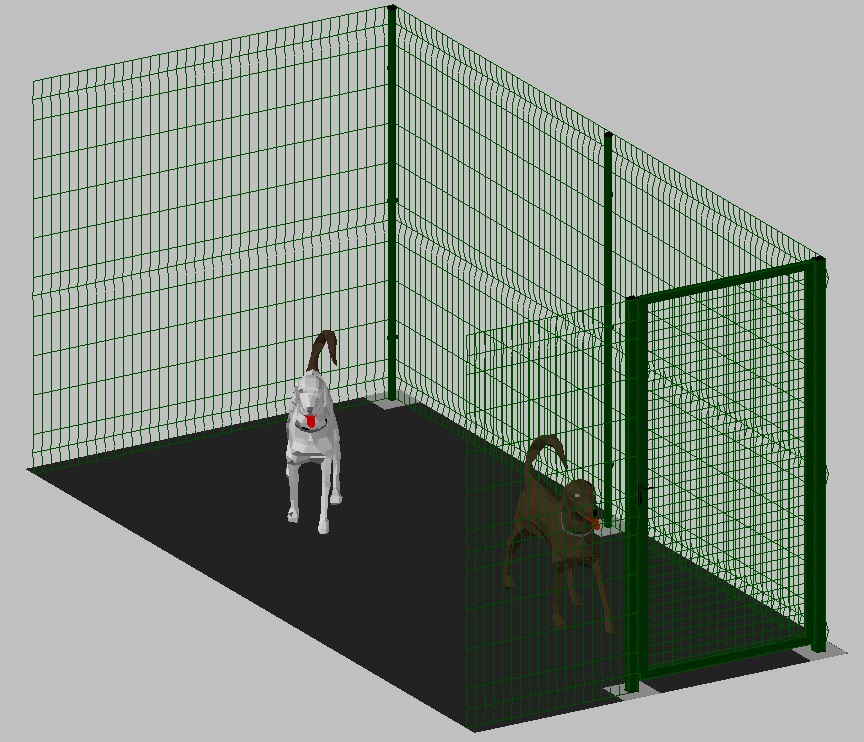 zoom_3545-0-5d07aae7.jpg Modulo Aggiuntivo cm 200x400x192h Per Recinto-Box Modulare Per Cani In Ferro Zincato E Verniciato Verde-Con Pali A Tassellare - immagine 1