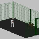 Modulo Agguntivo cm 200x400x122h Per Recinto-Box Modulare Per Cani In Ferro Zincato E Verniciato Verde-Con Pali A Tassellare