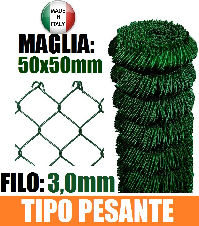zoom_4066-0-5d07aae7.jpg 25mt-Rotolo Rete Metallica Zincata Plastificata "Maglia Sciolta"-Tipo Pesante - H 175 cm - immagine 1