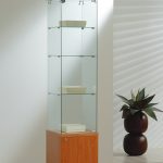 Vetrina con Mobile Cristalli Temperati 40x40xh180 cm Made in Italy Colore Grigio