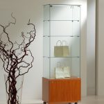 Vetrina con Mobile Cristalli Temperati 60x40xh180 cm LL OF618M Made in Italy Colore Grigio