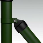 Saetta Tonda In Ferro Zincato E Plastificato Verde Completa Di Collare (Diam: 38mm) (Altezza 200 cm)