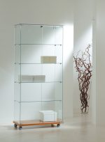 Vetrina Cristalli Temperati 80x40xh180 cm LL OF818 Made in Italy Colore Grigio