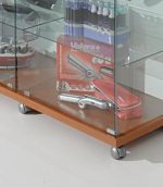 Vetrina Cristalli Temperati con Faretti 117x40x181cm LL OF1218L Made in Italy Colore Ciliegio - immagine 3