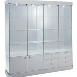 Vetrina Alta con Luci L182xP46xH188 cm Cristalli Temperati OF161CM