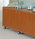 Vetrina Cristalli Temperati con Mobile e Faretti 40x40x181cm LL OF4/18LM Made in Italy Colore Wengè - immagine 3