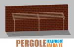 Pergola Da Giardino Addossata In Legno Di Pino Impregnato - Mt 2 X 8 X 2,5h - Con Supporti A Tassellare