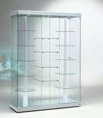 VETRINA 6 FARETTI LED 4000K - RIPIANI GIREVOLI CON MOTORE -143x53x200h - CRISTALLI TEMPERATI MADE IN ITALY