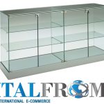 Banco Vendita Vetrina L182xP60xH90 cm CRISTALLI TEMPERATI ANTE BATTENTI art OF1601L