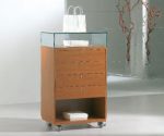 Banco Vetrina con 4 Cassetti e Bacheca 62X40X105cm LL OF6105B Colore Ciliegio