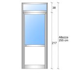 Modulo Iniziale/Finale Parete Divisoria In Alluminio E Bachelite - H2550xl1000 mm - Colore Avorio Ral 1013 Italfrom