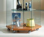 Vetrina Motorizzata con Ripiani Girevoli 77x40x187cm LL OF818G Made in Italy Colore Ciliegio - immagine 3