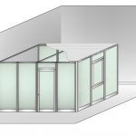 Box Modulare 3 Lati In Alluminio E Vetro Satinato E Copertura - 4x3 M Colore Bianco Puro Ral 9010 - Italfrom