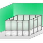 Box Modulare 4 Lati In Alluminio Vetro Satinato E Perline - 4x3 M Colore Avorio Ral 1013 - Italfrom