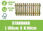 Steccato In Legno Con Doghe Di Pino - Dimensioni: L 180cm X H 80cm