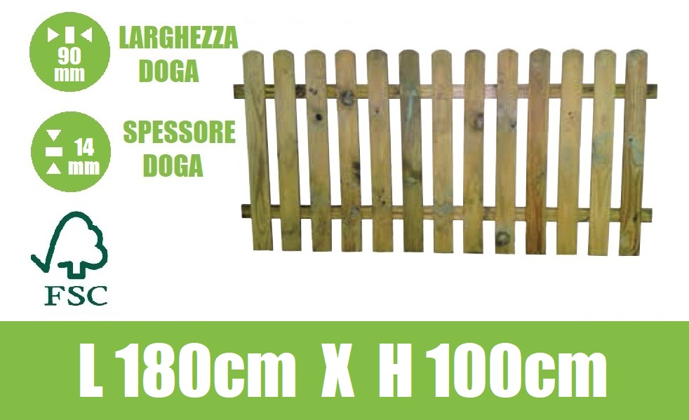 zoom_7666-0-5d6ce963.jpg Steccato In Legno Con Doghe Di Pino - Dimensioni: L 180cm X H 100cm - immagine 1