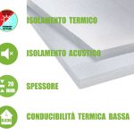 10 Pannelli in EPS 'Polistirene Espanso Sinterizzato' per Isolamento Termico/Acustico -100x50x2 cm
