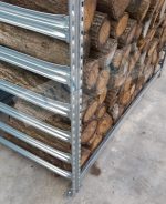 Legnaia Modulare Italfrom In Acciaio Zincato Con Staffe A Parete - Con Ripiano - Modulo Continuativo - cm L150xp60xh200 Tetto Verde - immagine 3