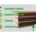 Pannello Accoppiato Cartongesso e Sughero Naturale per Isolamento Termico/Acustico - Spessore 22,5 mm - 120 X 50 cm - Italfrom