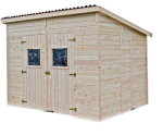 Casetta Da Giardino Eden 2820 In Legno Massello Non Trattato Tetto Mono Pendenza- cm 280x200cm - Italfrom 429