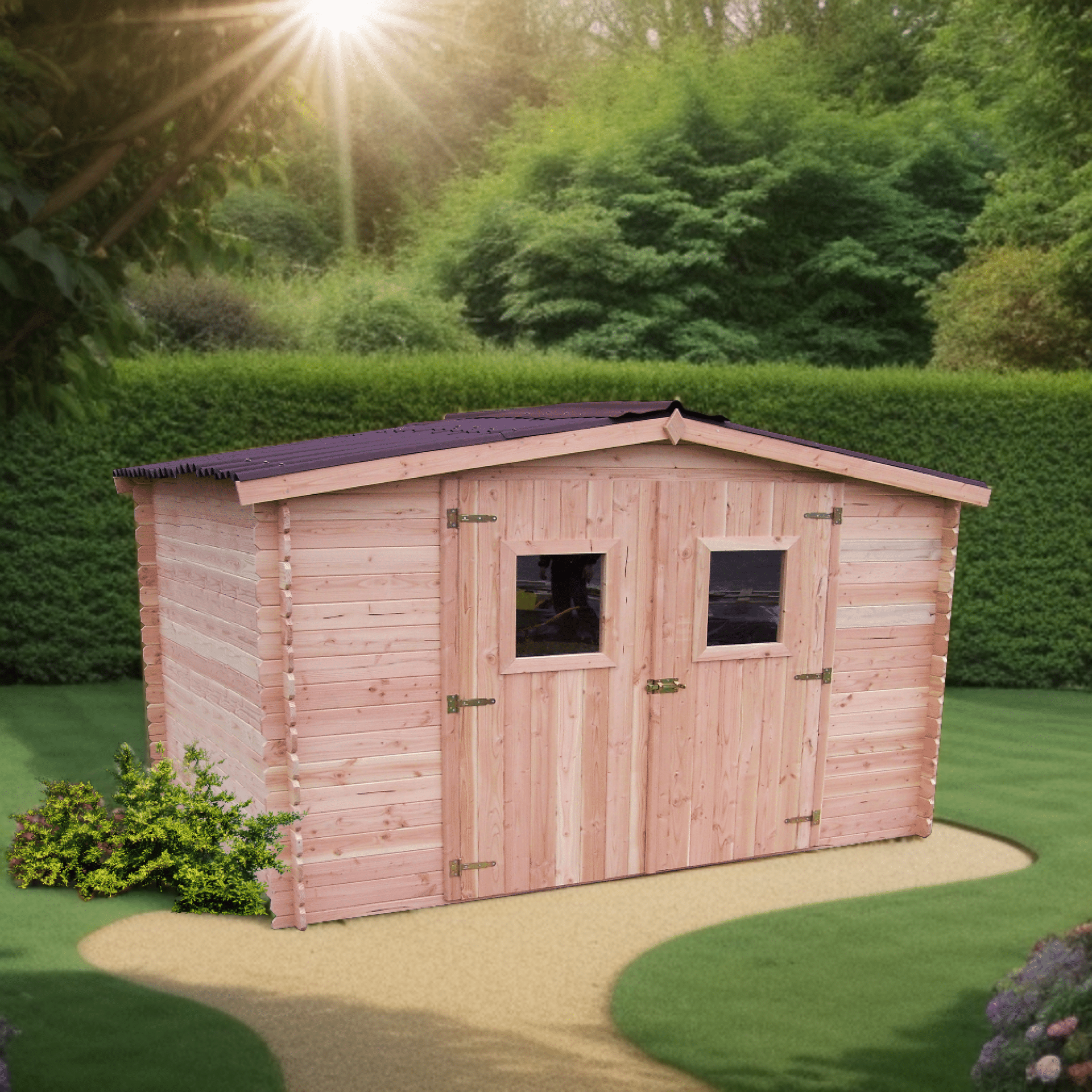 7b49cb8ca6f47eb7a90cb3d79ff6-1.png Casetta tavole ad incastro spessore 28mm, senza pavimento, in legno douglas , garanzia 5 anni3,0 x 3,0 m - immagine 1