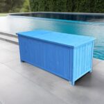 Cassapanca impregnata, colore blu, 3 ripiani 1,27 x 0,55 x H 0,60m