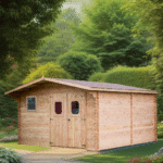 Casetta tavole ad incastro spessore 28mm, senza pavimento, in legno douglas , garanzia 5 anni 4,0 x 5,0 m - peso 1.100kg ;h 2,54m