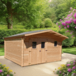 Casetta tavole ad incastro spessore 28mm, senza pavimento, in legno douglas , garanzia 5 anni 4,0 x 3,0 m - peso 790kg ; h 2,54m