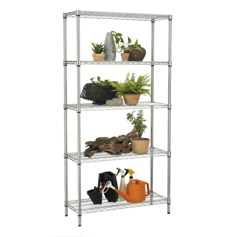 zoom_16076-0-637bb367.jpg Scaffale Outdoor Archimede in Acciaio Cromo a 5 piani cm 35 x 90 x 177 - immagine 1