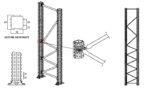 TS5) SPALLA COMPLETA ALTEZZA 300 PROFONDITA' 90 CM PORTATA 10060 Kg - immagine 2