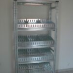 Scaffalatura per minuterie, completa, lunghezza 1,2 metri , altezza 2,00 mt, profondità 40 cm con 4 ripiani in altezza