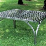TAVOLO IN ACCIAIO INOX PIEGHEVOLE 8 POSTI