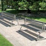 PANCA DOPPIA DA  1.26METRI  IN ACCIAIO  INOX