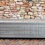 Fioriera Modulare Integrabile con Panca e Sedile 0,9 m in  Acciaio Inox