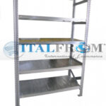 MODULO INIZIALE - scaffalatura da magazzino zincata H 250 cm , L 105 cm ,  PROF. 50 cm , con 5 ripiani , PORTATA OGNUNO 240 Kg