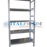 MODULO INIZIALE - scaffalatura da magazzino zincata H 300 cm , L 120 cm ,  PROF. 50 cm , con 5 ripiani , PORTATA OGNUNO 205 Kg