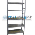 MODULO INIZIALE - scaffalatura da magazzino zincata H 350 cm , L 120 cm ,  PROF. 40 cm , con 6 ripiani , PORTATA OGNUNO 205 Kg
