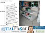 Scaffale negozio murale  L 133, H 250 , Prof. 40 CM, base + 4 ripiani
